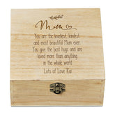 Personalised Mum Sentiment Wooden Keepsake Box Gift Engraved
